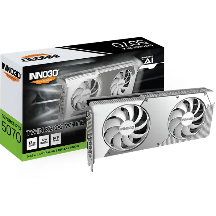 Inno3D GeForce RTX 5070 TWIN X2 OC white (white, DLSS 4, 3x DisplayPort, 1x HDMI 2.1)