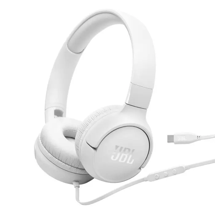 JBL Tune 520 USB-C žične Slušalice, bele