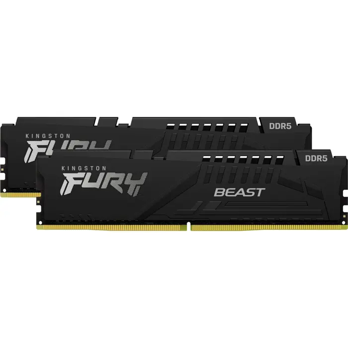 Kingston FURY DDR5 - 32GB - 6000 - CL - 36 (2x 16 GB) dual kit, RAM (black, KF560C36BBE2K2-32, FURY Beast Black, INTEL XMP, AMD EXPO)