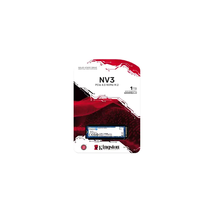 Kingston SSD 1TB NV3 M.2 2280 PCIe 4.0 NVMe SSD, R6000/W4000 