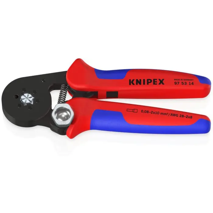 KNIPEX crimping pliers 97 53 14 SB (red/blue, with side entry)