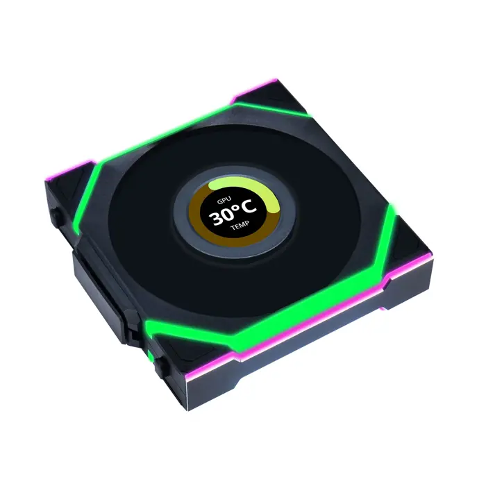 Lian Li UNI FAN SL Wireless LCD Lüfter, ARGB, PWM - Reverse Blade, 120 mm, black-12RSLLCD1W1B