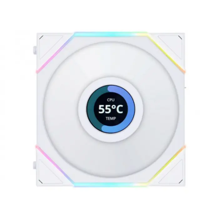 Lian Li UNI FAN TL Wireless LCD Lüfter, ARGB, PWM - Reverse Blade, 120 mm, white-12RTLLCD1W1W