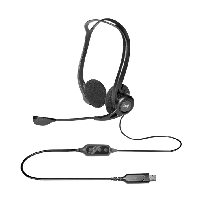 Logitech 960 USB Headset; Slúchadlá s mikrofónom a ovládaním hlasitosti;