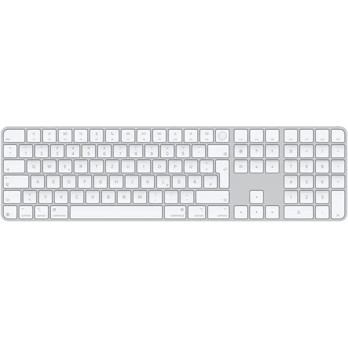 Magic Keyboard with Touch ID and numeric keypad (silver/white, DE layout, for Mac models with Apple chip)