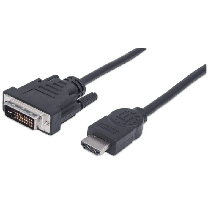 Manhattan kabel HDMI - DVI (24+1) M/M, 1.8m, crni