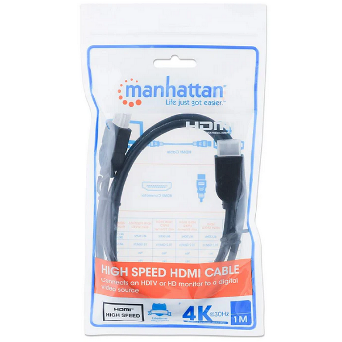 Manhattan kabel HDMI M/M, 4K@30Hz, 1m, crni