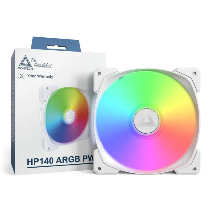 Montech HP140 PWM ARGB Lüfter - 140mm, white-HP140 ARGB PWM (W)