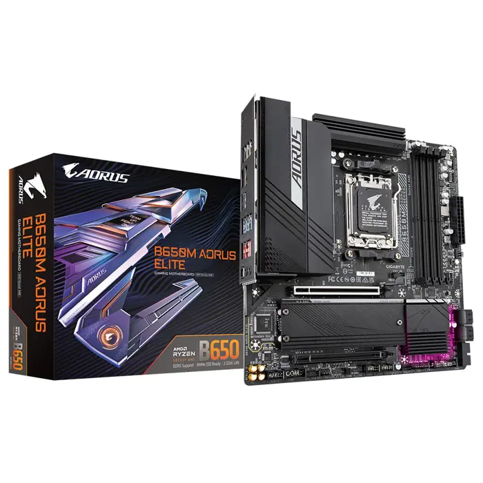 Motherboard Gigabyte B650M AORUS ELITE (B650, AM5, mATX, DDR5)