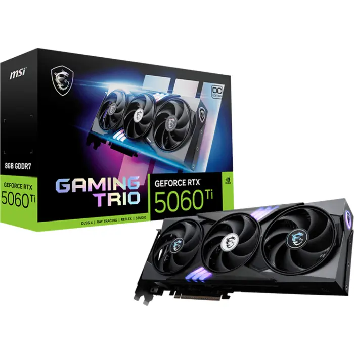 MSI GeForce RTX 5060 Ti GAMING TRIO OC 8G (DLSS 4, 3x DisplayPort, 1x HDMI 2.1)