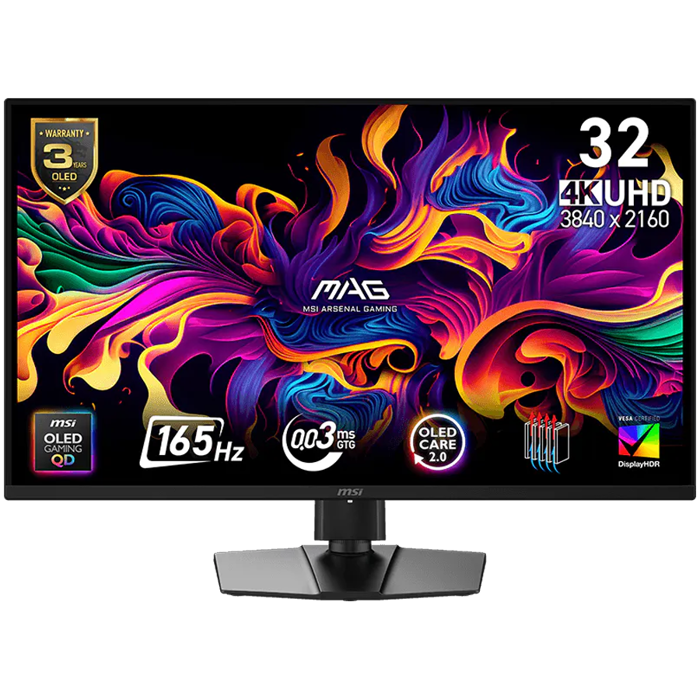 MSI MAG 322UP QD-OLED E16, 31.5", 3840x2160 (UHD), 165Hz, 0.03ms, G-Sync, AMD Freesync, 2x HDMI, 1x DP 1.4a, 1x Type-C, Tilt, Swivel, Pivot, Height Adjustment, VESA