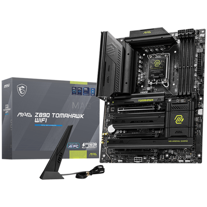 MSI MAG Z890 TOMAHAWK WIFI, LGA 1851, Dual Channel DDR5 up to 9200(OC)MHz, 3x PCIe x16 slots, 4x M.2 slot, 4xUSB 2.0, 4xUSB 5Gbps A, 3xUSB 10Gbps A, 1xUSB 10 Gbps C, 1xUSB 20Gbps C,1x HDMI, 2x Type-C 