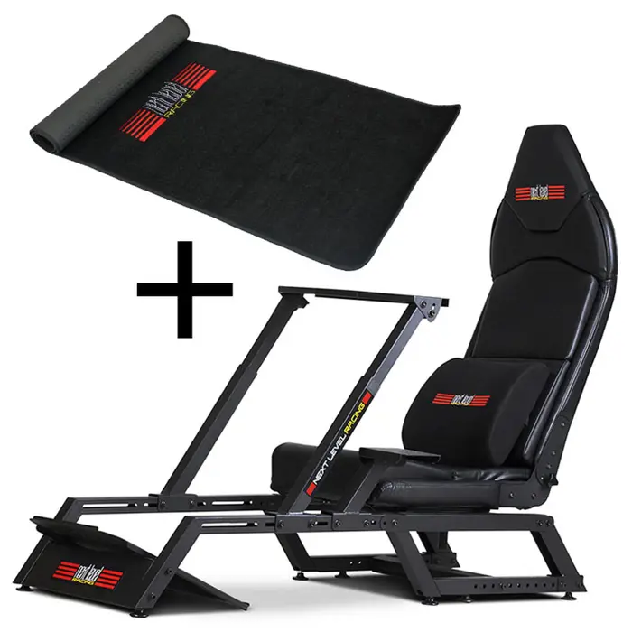 Next Level Racing F-GT Formula and GT Simulator Cockpit + Floor Mat Gaming-Matte-GABU-672