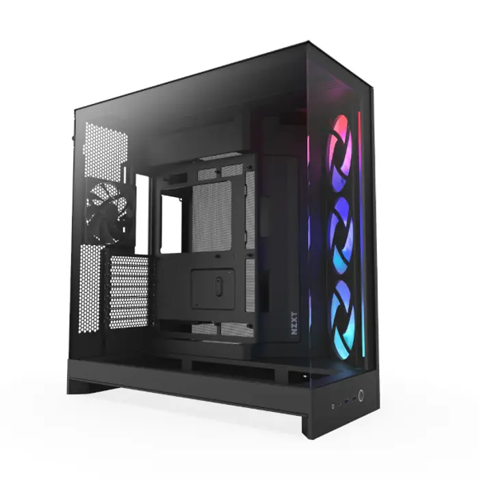NZXT H9 Flow RGB 2025, crno bez napajanja, ATX