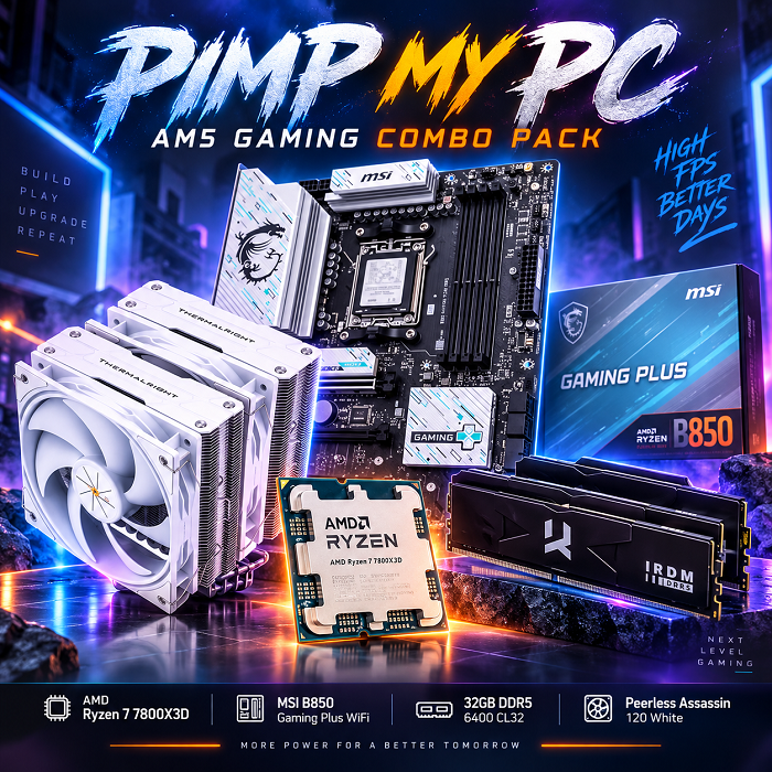 PimpMyPC Upgrade Kit R7B850 (Ryzen 7 7800X3D, AirC., B850, 32GB DDR5) 