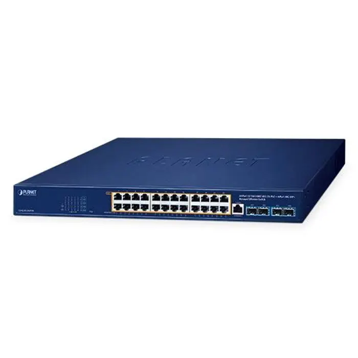 Planet 24-Port 10 100 1000T 802.3bt PoE 4-Port 10G SFP Managed Ethernet Switch