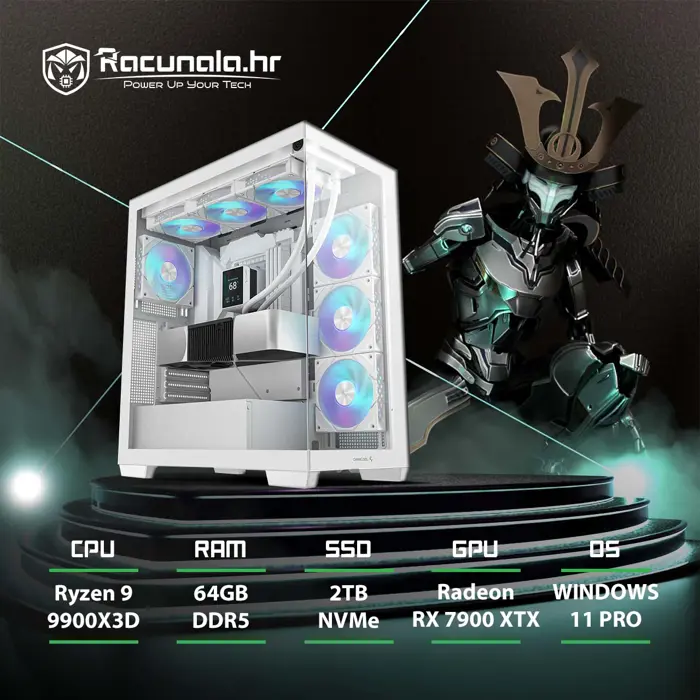 PPC Samurai Premium GamingPC LimitedEd. (Ryzen 9 9900X3D, Liquid, 64GB DDR5, 2TB NVMe, RX 7900 XTX 24GB, BT, WiFi) Win11P