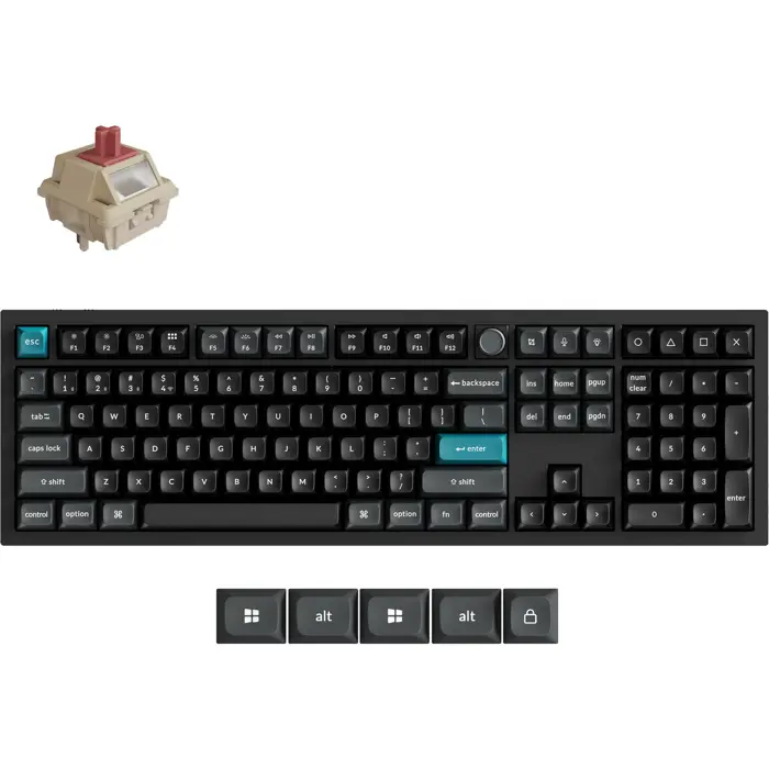 Q6 Ultra 8K (black, DE layout, Keychron Silk POM Red, hot-swap, aluminum frame, RGB)