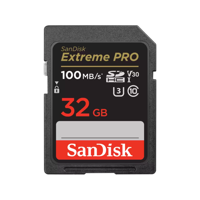 SanDisk Extreme PRO 32GB SDHC+ 2 years RescuePRO Deluxe up to 100MB/s read, 90MB/s write UHS-I, Class 10, U3, V30