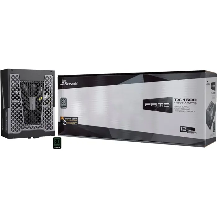 Seasonic PRIME TX-1600, PC power supply (black, 2x 12VHPWR, 6x PCIe, cable management, 1600 watts)