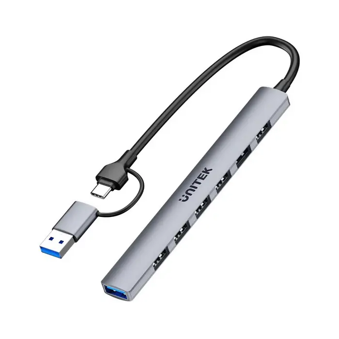 UNITEK HUB USB-A/C 7IN1USB-A PORTS 5GBPS