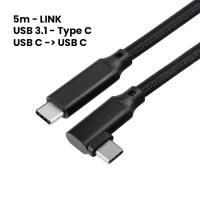 Meta Quest 3, Quest 3S, Quest 2, ili PICO 4 USB-C kutni kabel 5m - 506