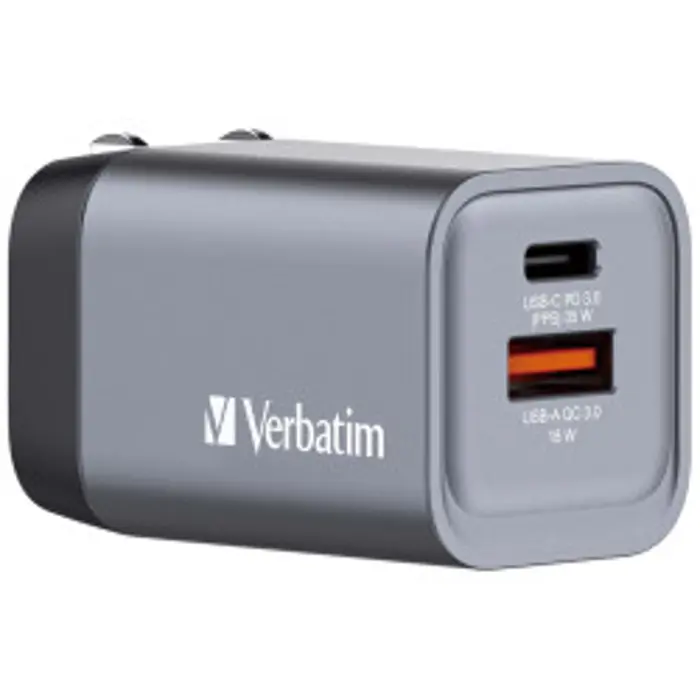 Verbatim GNC-35 GaN Charger 35W 1xUSB-C/1xUSB-A