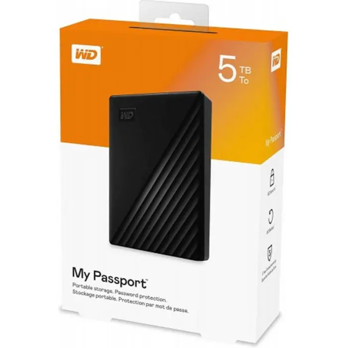 WD Passport 5TB Portable, USB 3.0 crni