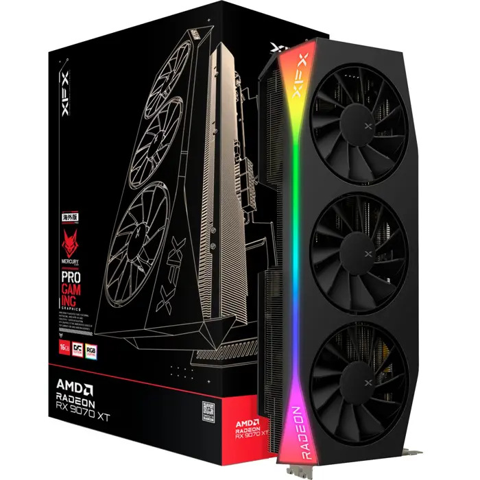 Grafička XFX Mercury AMD Radeon RX 9070 XT OC Gaming Edition RGB 16GB GDDR6