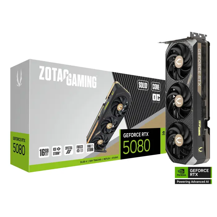 ZOTAC GAMING GeForce RTX 5080 Solid Core OC, 16384 MB GDDR7-ZT-B50800J2-10P