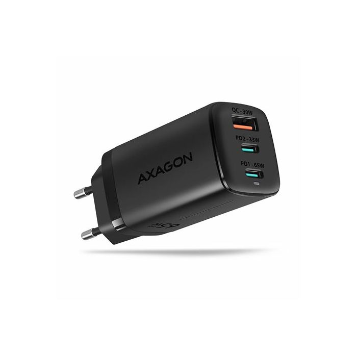 AXAGON ACU-DPQ65 zidni punjač 1xUSB-A QC4, 2xUSB-C PD 33/65W, crni
