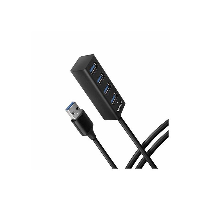 USB HUB Mini 4xUSB3.2Gen1, 1,2m, 5Gbps, 5V/1,5A, HUE-M1C