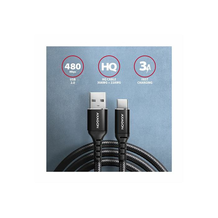 CC USB CM 2.0 <> USB AM, 1,0 m, Crna, HQ, BUCM-AM10AB, AXA