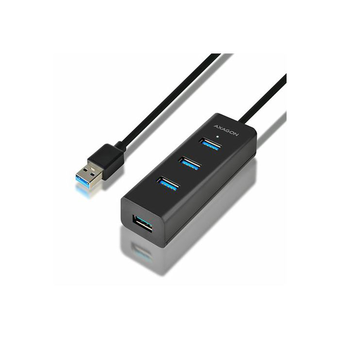 AXAGON HUE-S2BL 4x USB3.0 Charging Hub 1.2m Cable, MicroUSB Charging
