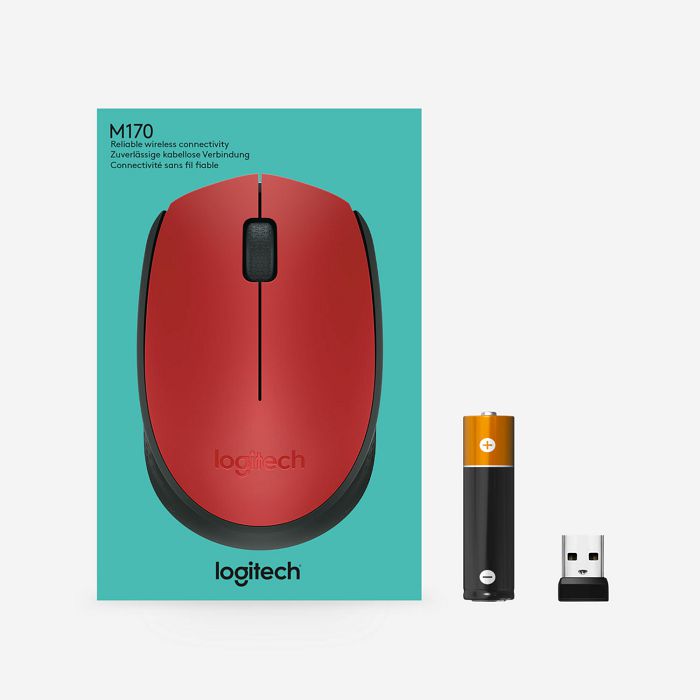 Miš LOGITECH M171, optički, bežični, crveni