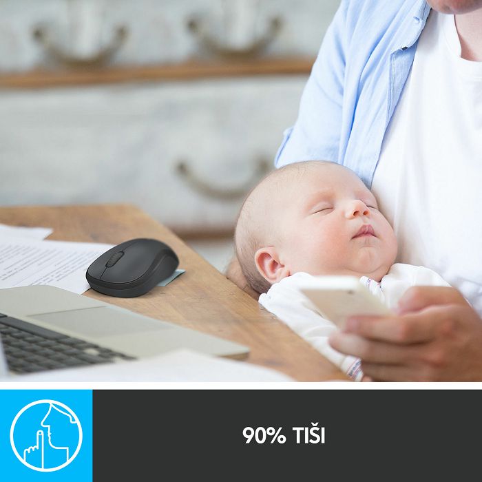 Miš LOGITECH M220 Silent, optički, bežični, plavi, USB