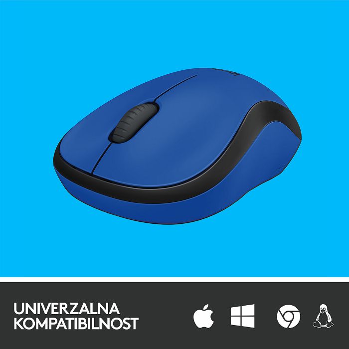 Miš LOGITECH M220 Silent, optički, bežični, plavi, USB