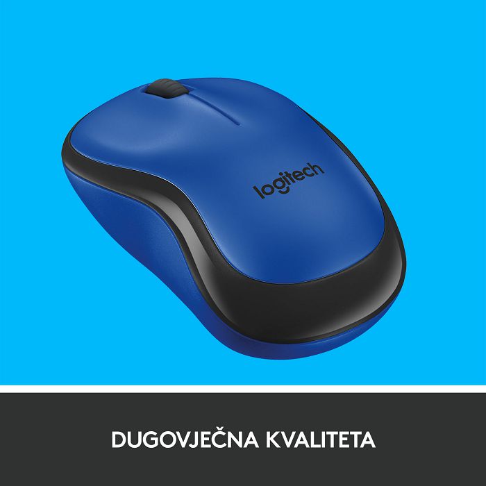 Miš LOGITECH M220 Silent, optički, bežični, plavi, USB