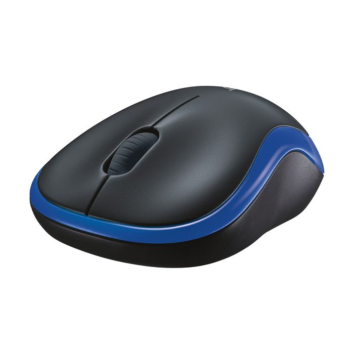 Miš LOGITECH M185, optički, bežični, 1000dpi, crno-plavi
