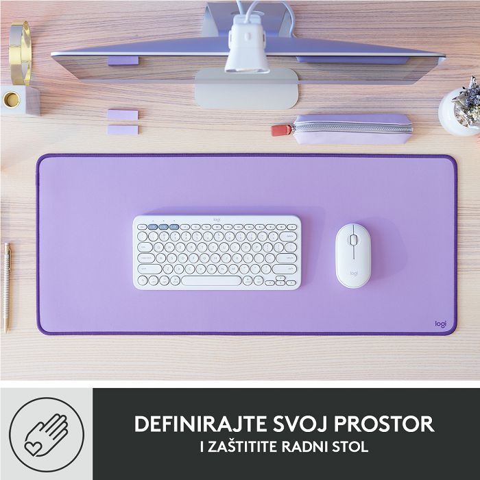 Podloga za miš, LOGITECH Desk Mat Studio, soft, ljubičasta