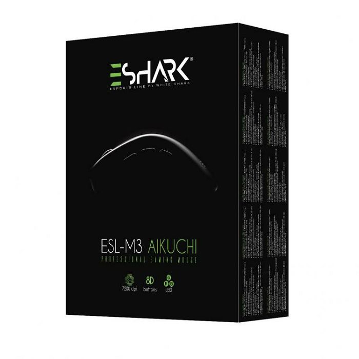 ESHARK profesionalni RGB gaming miš ESL-M3 AIKUCHI crni 7200dpi + POKLON gaming podloga
