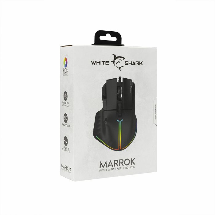 WHITE SHARK RGB gaming miš GM-9006 MARROK crni 12.000dpi