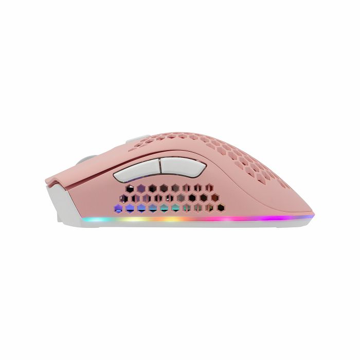 WHITE SHARK RGB gaming bežični miš WGM-5012 LIONEL 10.000dpi rozi