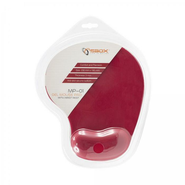 SBOX anatomska podloga za miša MP-01 crvena