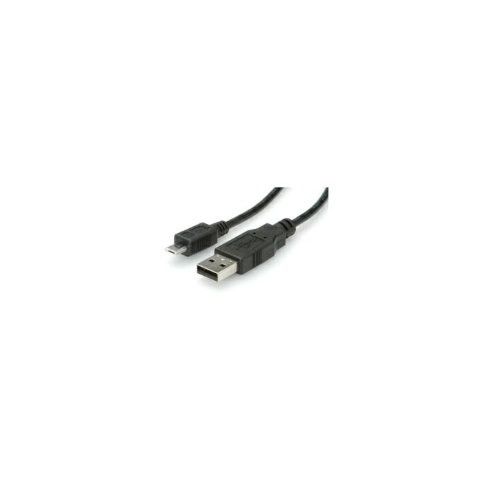 Roline USB2.0 kabel TIP A(M) na Micro B(M), 0.8m, crni