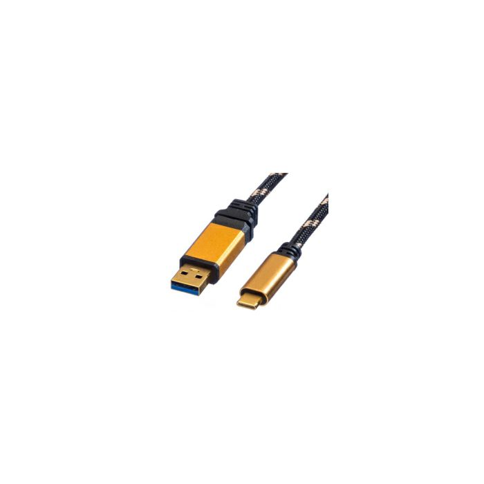 Roline GOLD USB3.1 Gen2 kabel TIP A-C M/M, 1.0m, crno/zlatni