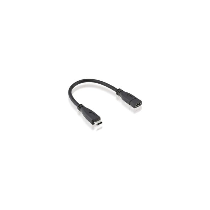 Roline USB-C kabel (M/F), 20V/5A, 0.15m, crni