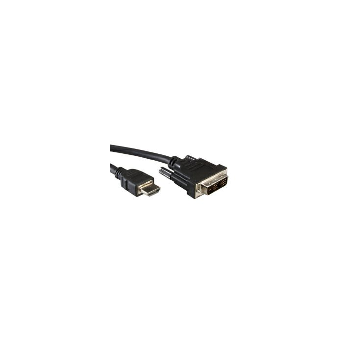 Roline VALUE DVI kabel, DVI-D (18+1) - HDMI, M/M, 2.0m, crni