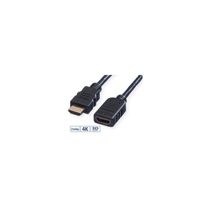 Roline VALUE HDMI produžni kabel sa mrežom, HDMI M - HDMI F, 3.0m