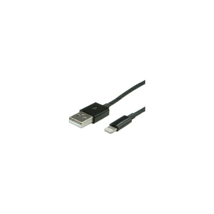 Roline VALUE Lightning na USB kabel za iPhone/iPad/iPod, 1.8m, crni